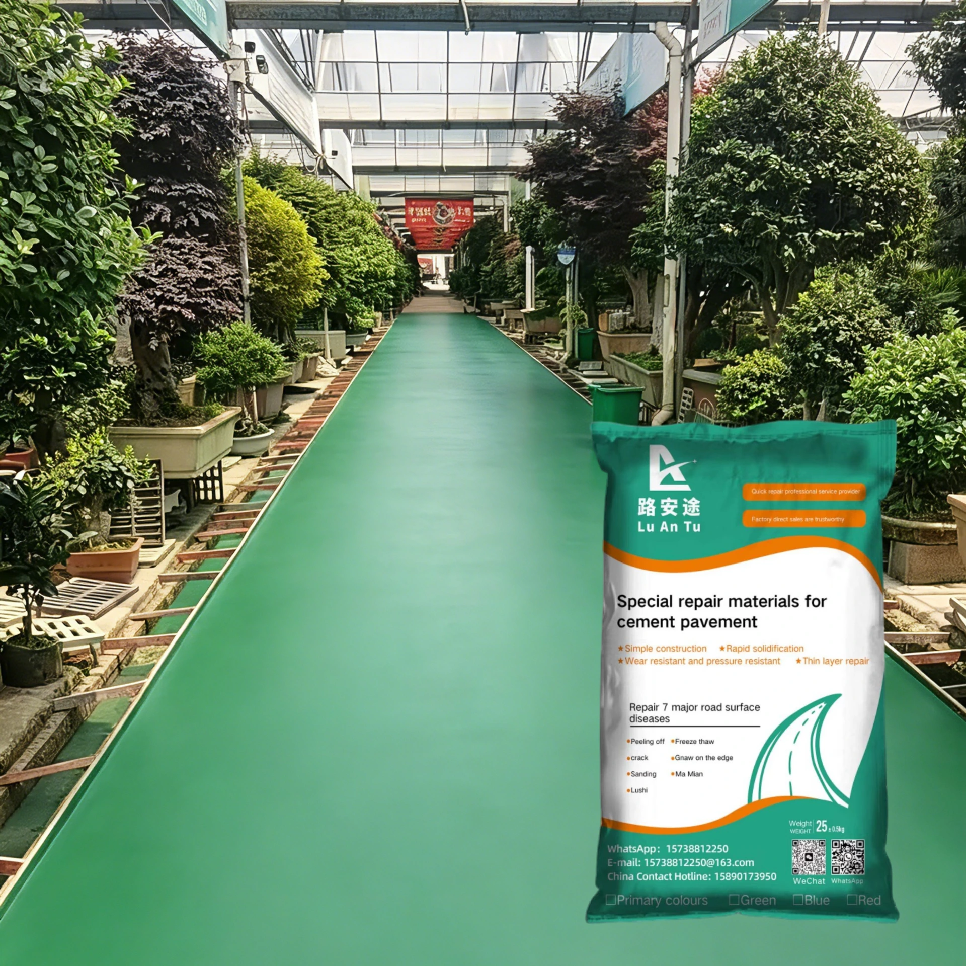 Green Concrete Pavement Repair Material